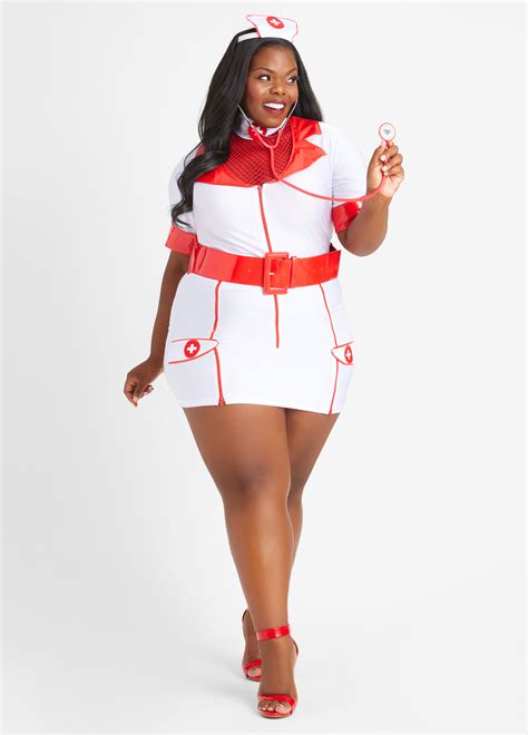 black nurse costume plus size